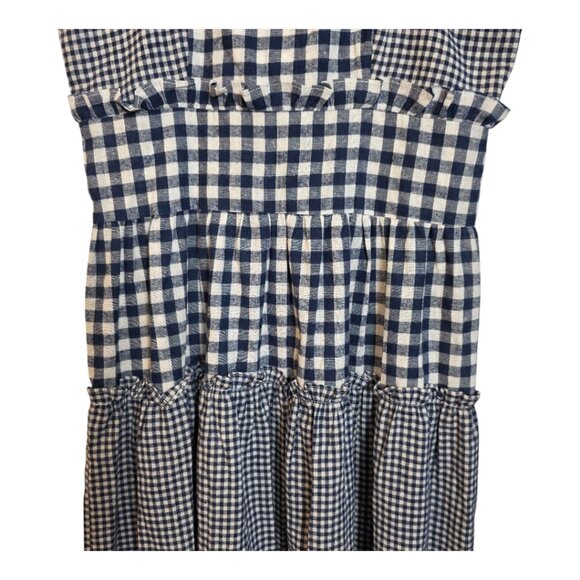 Stylish Blue Gingham Midi Dress - Picture 4 of 15